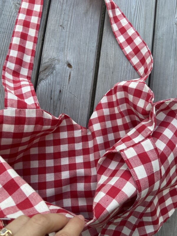 Tote bag carreaux rouge