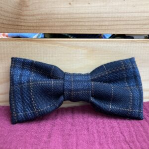 Noeud-papillon laine tartan bleus