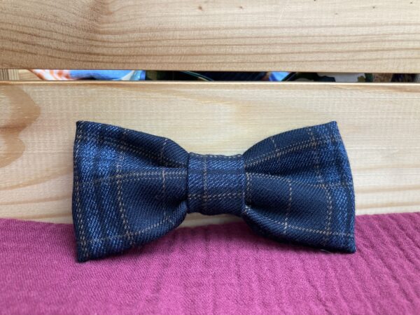 Noeud-papillon laine tartan bleus