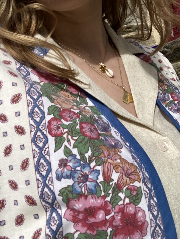 Veste sans manches vintage fleurie & fruits – Image 2