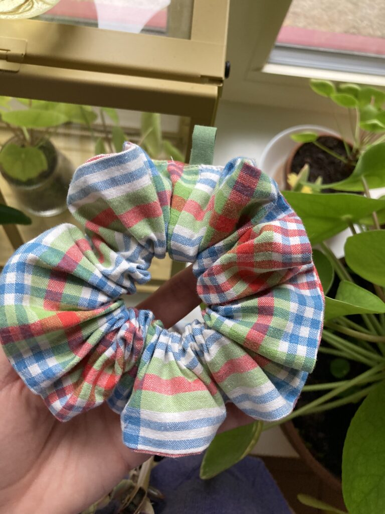 Chouchou vintage à carreaux