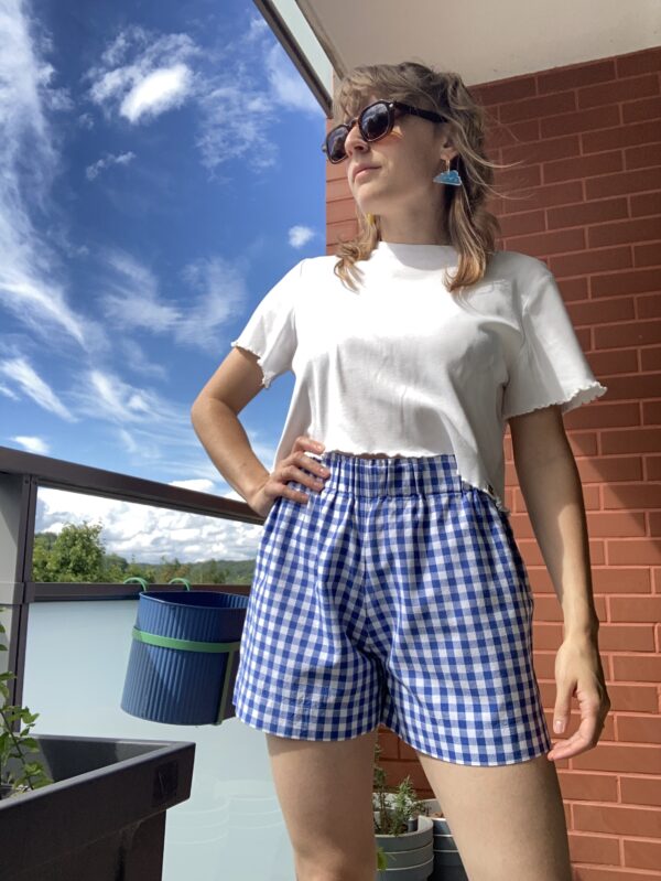 Short vichy bleu