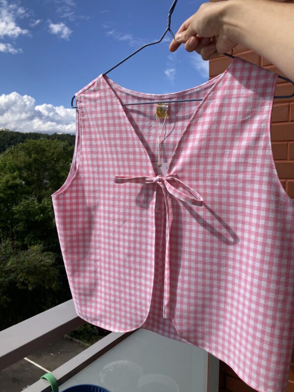 Haut sans manches vichy rose
