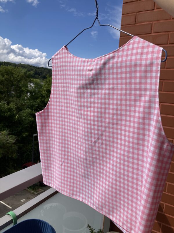 Haut sans manches vichy rose – Image 2