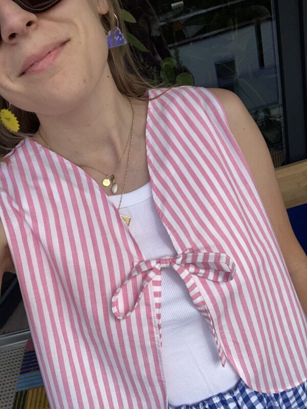 Haut sans manches rayé rose – Image 5