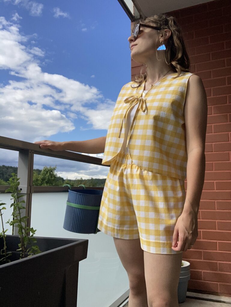 Short vichy jaune