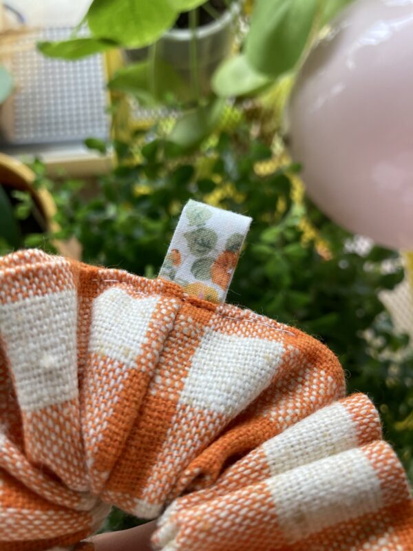 Chouchou vichy orange épais – Image 2