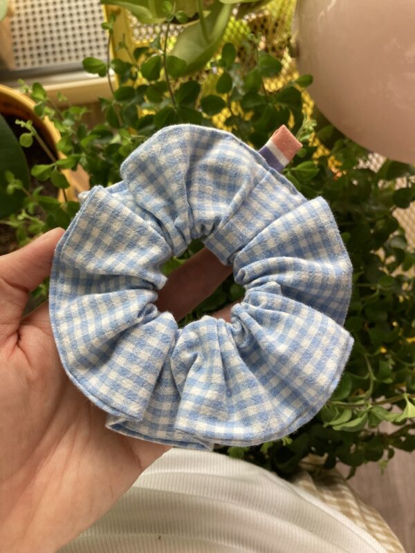 Chouchou vichy bleu bébé