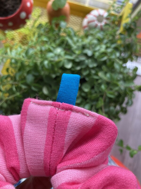 Chouchou jersey épais rayé fuchsia & rose