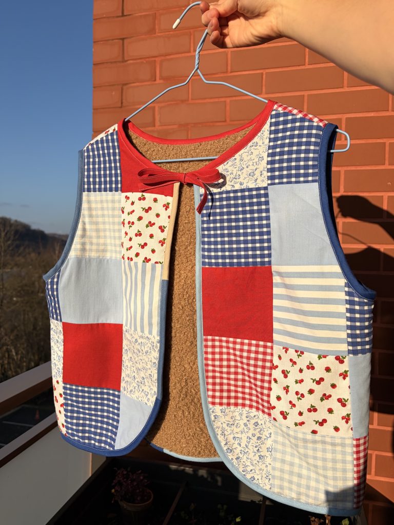Veste Patchwork bleu & rouge