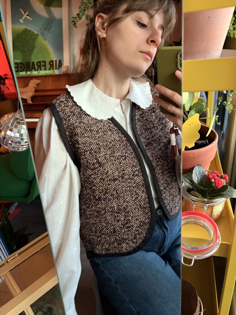 Gilet sans manches chiné