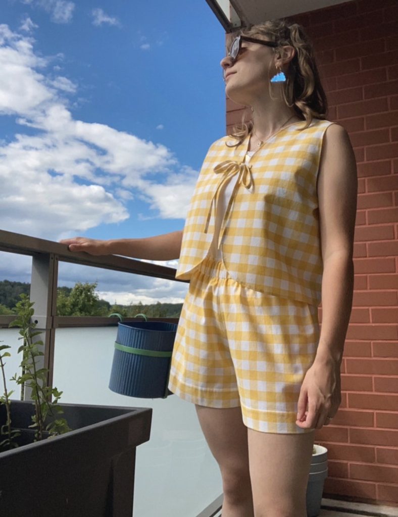 Short vichy jaune
