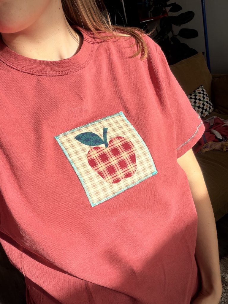 T-shirt Upcyclé Patchwork pomme