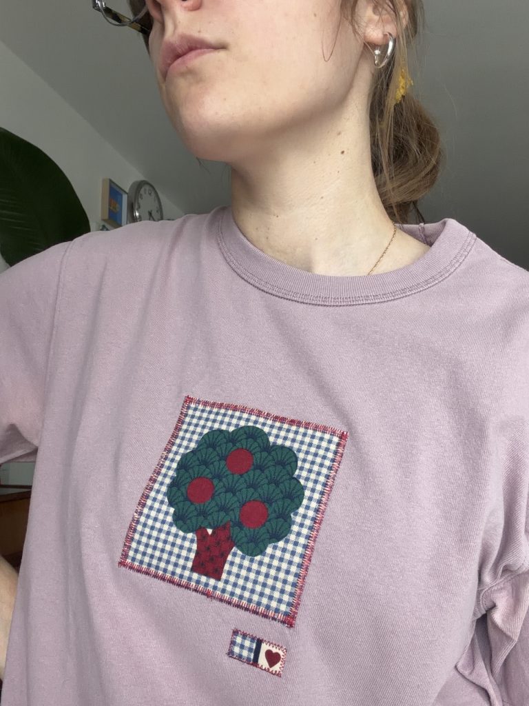 T-shirt Upcyclé Patchwork pommier