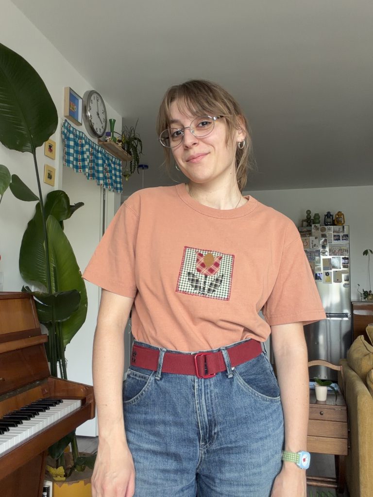 T-shirt Upcyclé Patchwork tulipe