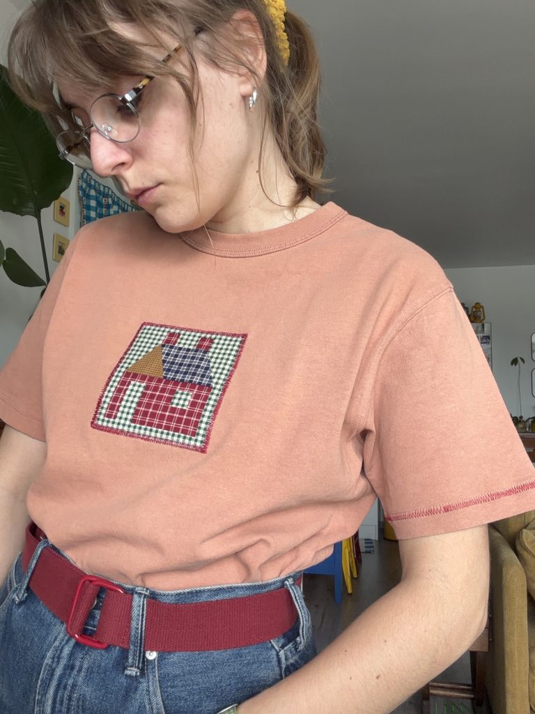 T-shirt Upcyclé Patchwork maison